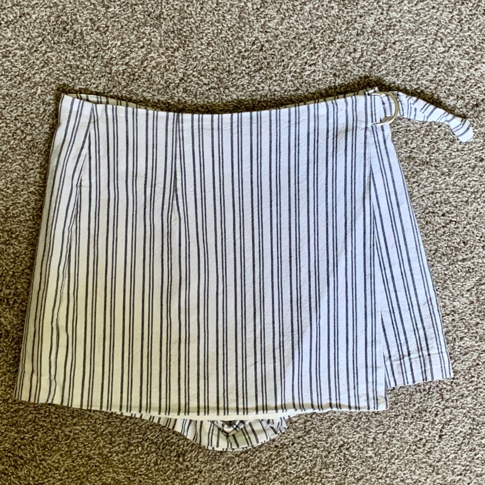 Striped Skort with Adjustable Tie
